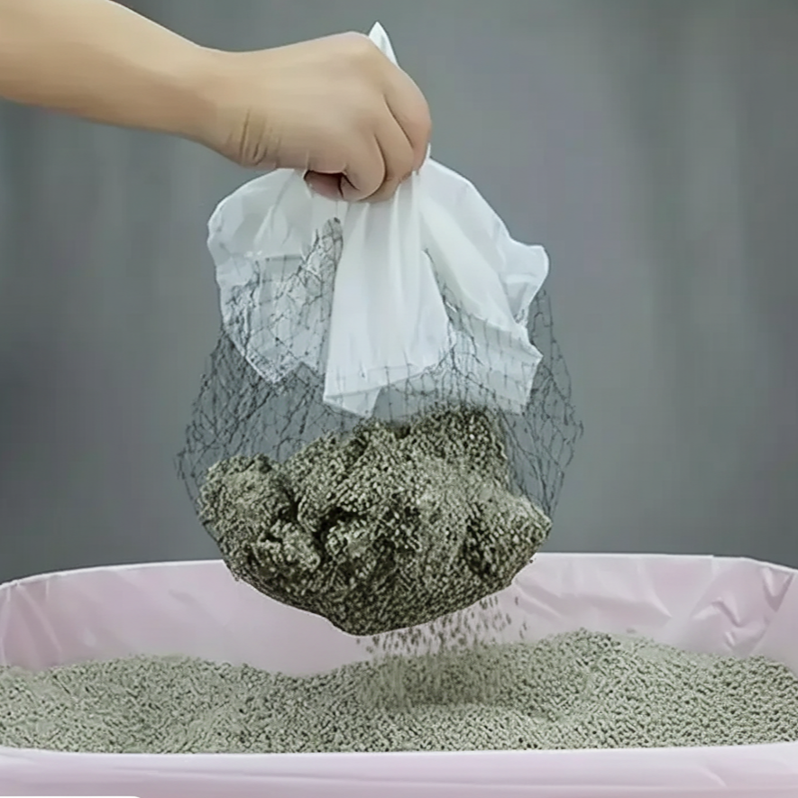 Lot de 10 filtres réutilisables en filet pour litière de chat, hygiéniques et durables, facilitant le nettoyage et le contrôle des odeurs