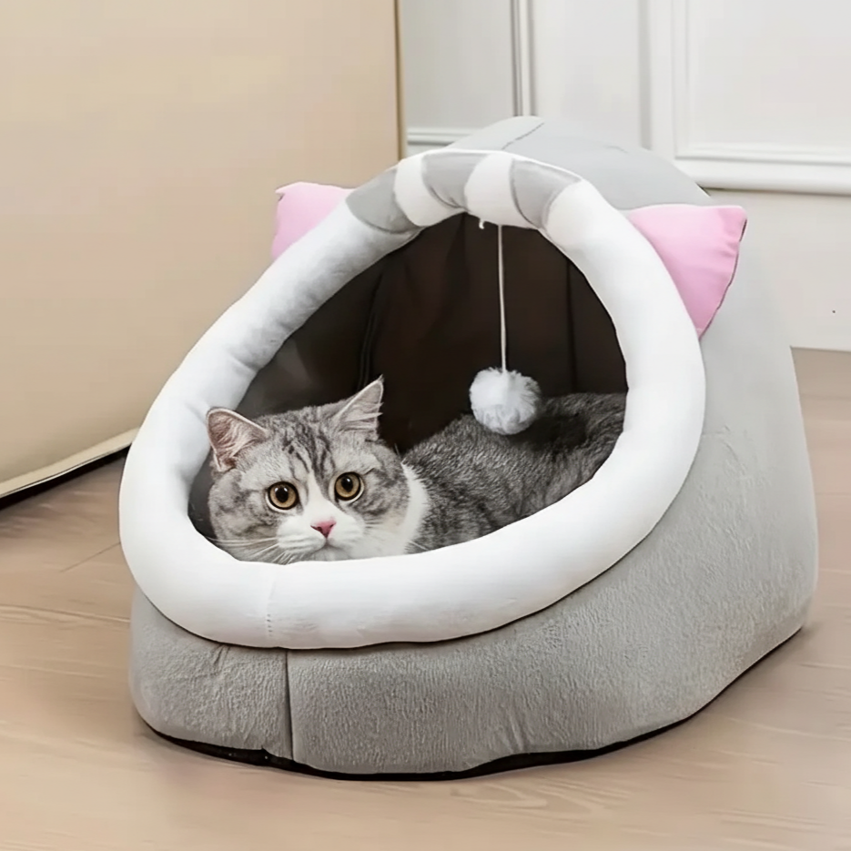 Lit pour chat confortable et respirant, panier de couchage doux adapté aux chatons, chats adultes et grands félins, utilisable toute l’année.